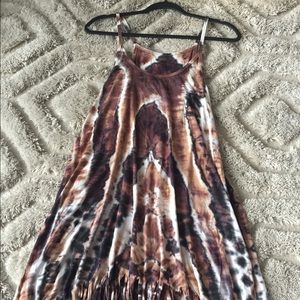 Boho Spaghetti Strap Fringe Dress